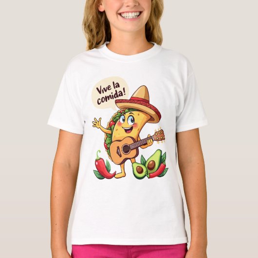 Taco Fiesta mit Gitarre und hispanischem Flair T-Shirt (Vorderseite)