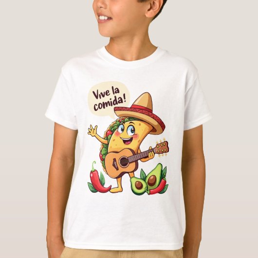 Taco Fiesta mit Gitarre und hispanischem Flair T-Shirt (Vorderseite)