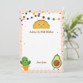 Taco Fiesta Thema Beratung & Wohlbefinden Wünsche Einladung (Stehend Vorderseite)