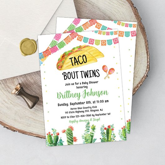 Taco Fiesta Twin Baby Shower Einladung Mexikanisch
