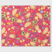 Taco Fiesta über rotes Abwrackpapier Geschenkpapier (Flach)