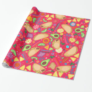 Taco Fiesta über rotes Abwrackpapier Geschenkpapier