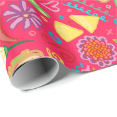 Taco Fiesta über rotes Abwrackpapier Geschenkpapier (Rolleneckpunkt)