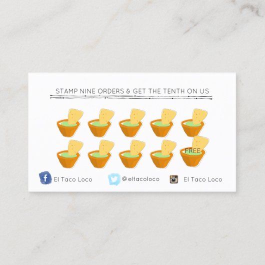 Taco Food Truck Loyalty Card Treuekarte (Rückseite)