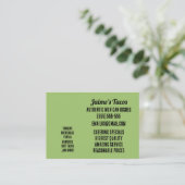 Taco Food Truck Visitenkarte (Stehend Vorderseite)