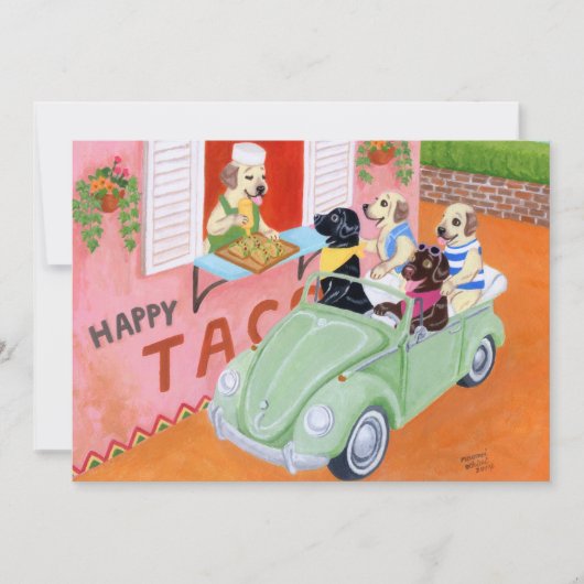 Taco Fun Labrador Einladung (Vorderseite)