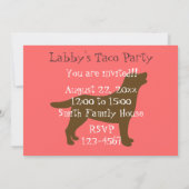 Taco Fun Labrador Einladung (Rückseite)