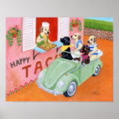 Taco Fun Labradors Art Print Poster (Vorne)
