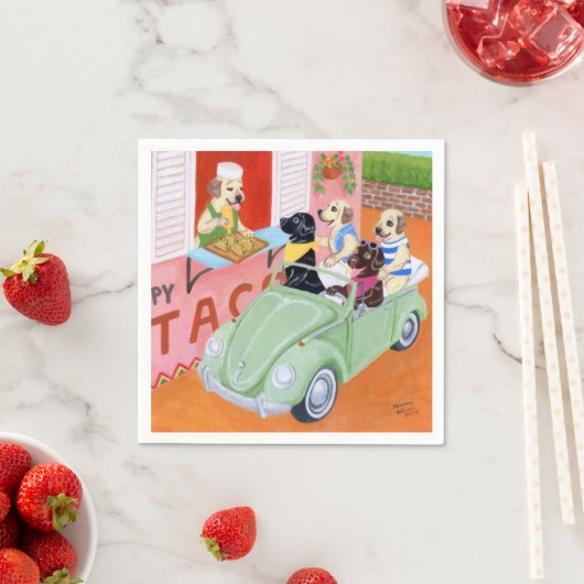 Taco Fun Labradors Serviette (Beispiel)