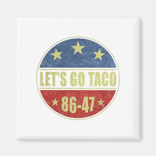 Taco Funny Let's Go Taco Retro Button Magnet (Vorne)
