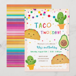 Taco Geburtstagsfeier Twosday Party Thema Geburtst Einladung