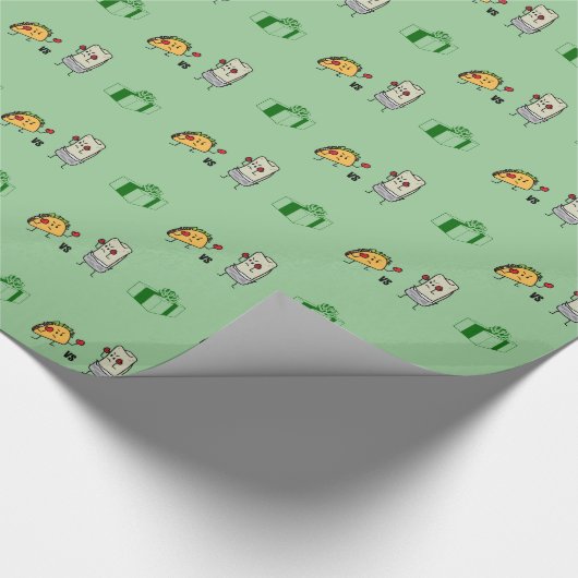 Taco gegen Burrito Geschenkpapier (Ecke)