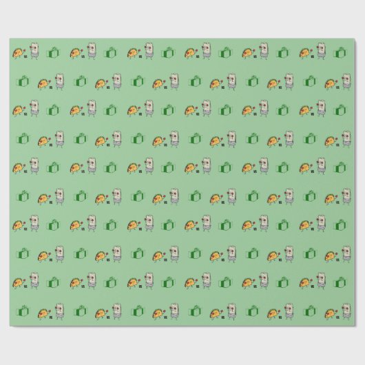 Taco gegen Burrito Geschenkpapier (Flach)