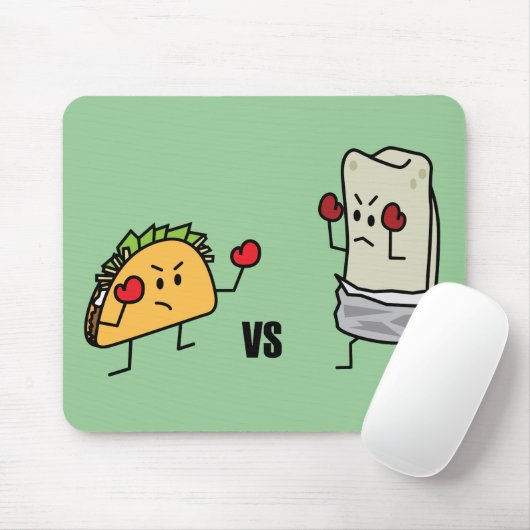 Taco gegen Burrito Mousepad (Mit Mouse)