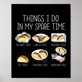 Taco GiftT aco Lovers Mexican Food Cinco De Mayo Poster