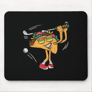 Taco Golf Player Cinco De Mayo Mexican Golfer Food Mousepad
