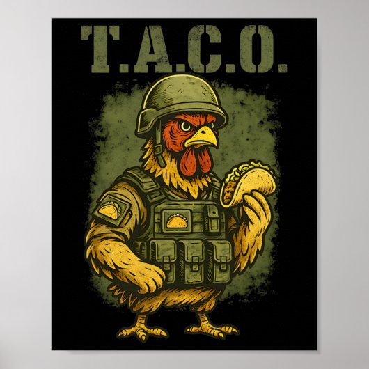 Taco-Hähnchen USA Militär Lustig Poster (Vorne)