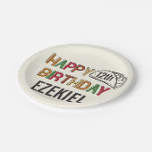 Taco Happy Birthday Personalisiert Pappteller (Schrägansicht)