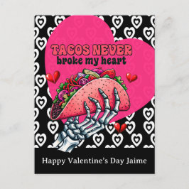 Taco Hearts Valentines Day Postcard Postkarte