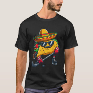 Taco Ice Hockey Player Funny Cinco De Mayo T-Shirt