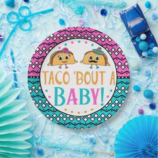 Taco-'Kampf ein Baby! Geschlecht decken Platten Pappteller (Party)