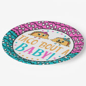 Taco-'Kampf ein Baby!  Geschlecht decken Platten Pappteller (Schrägansicht)