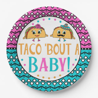 Taco-'Kampf ein Baby! Geschlecht decken Platten Pappteller