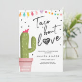 Taco-Kampf-Liebe-Fiesta-Paar-Duschen-Kaktus Einladung (Stehend Vorderseite)