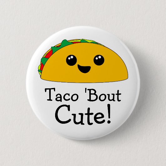 Taco-'Kampf niedliches Kawaii Button (Vorderseite)