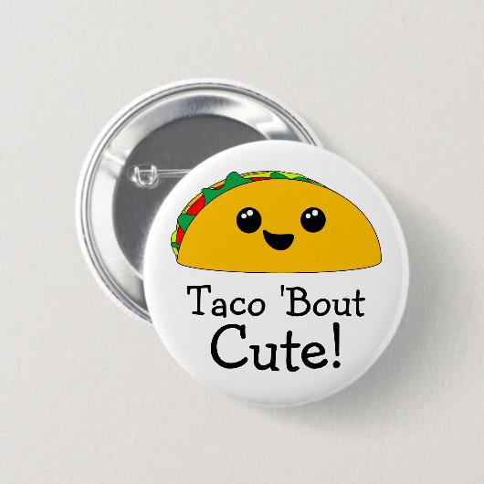 Taco-'Kampf niedliches Kawaii Button (Vorne & Hinten)