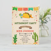 Taco-Kampf-Ruhestands-Party Einladung (Stehend Vorderseite)