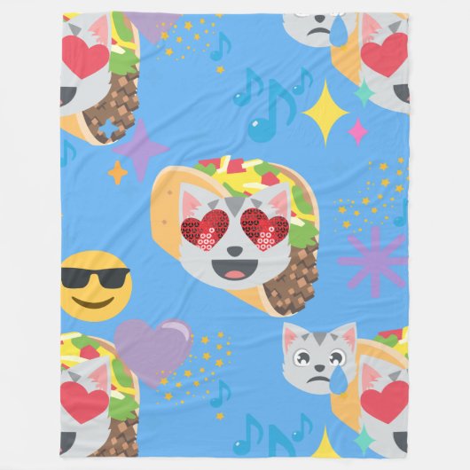 Taco-Katze-Emoji-Decke Fleecedecke (Vorderseite)