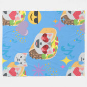 Taco-Katze-Emoji-Decke Fleecedecke (Vorderseite (Horizontal))
