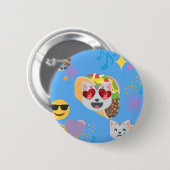 Taco-Katze-Emoticon Button (Vorne & Hinten)