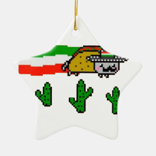 Taco-Katze Keramik Ornament