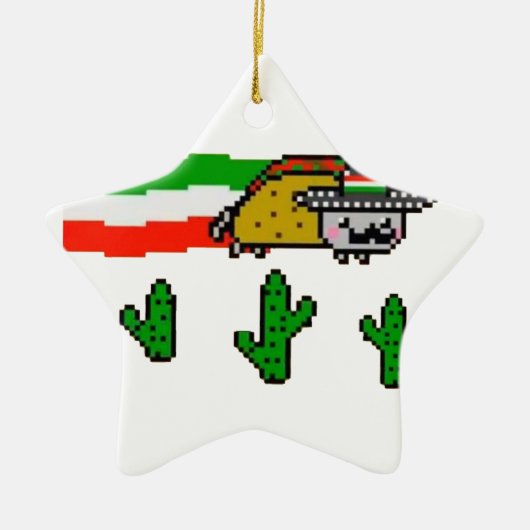 Taco-Katze Keramik Ornament (Vorne)