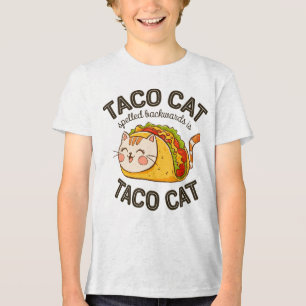 Taco Katze rückwärts geschrieben Taco Katze Niedli Tri-Blend Shirt