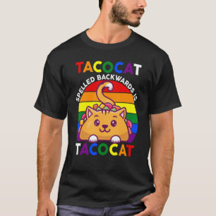 Taco Katze rückwärts geschrieben Taco Katze Regenb T-Shirt