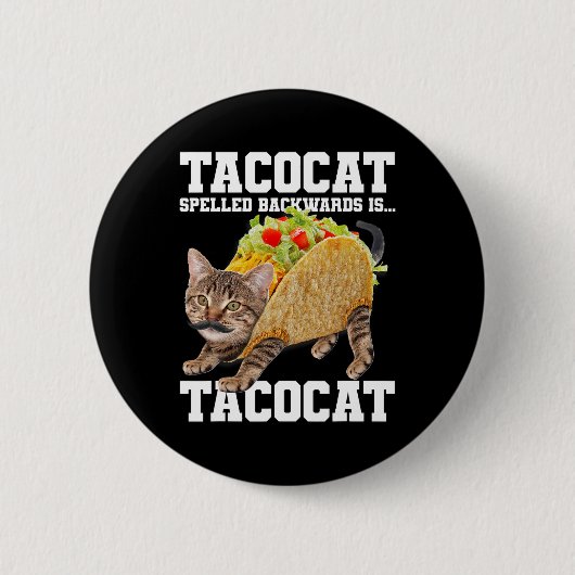 Taco Katze rückwärts geschrieben Tacocat Meme Albe Button (Vorderseite)