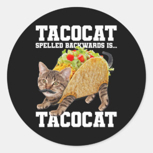 Taco Katze rückwärts geschrieben Tacocat Meme Albe Runder Aufkleber