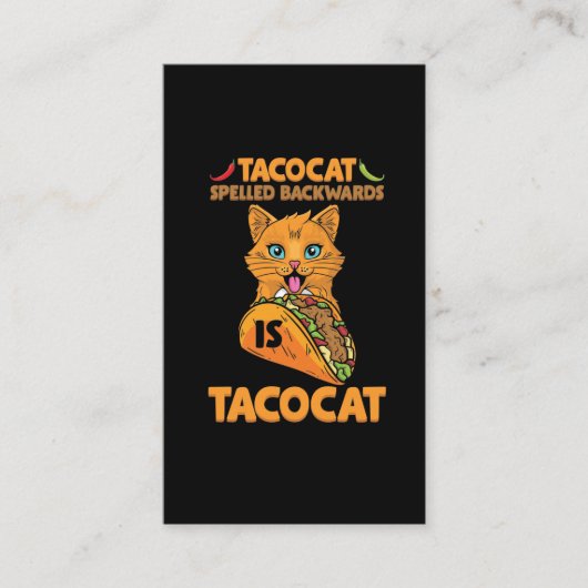 Taco-Katze rückwärts Tacocat mexikanisches Essen Visitenkarte (Vorderseite)
