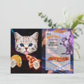 Taco, Katze und Pizza Einladung (Stehend Vorderseite)