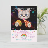 Taco, Katze und Pizza Einladung (Stehend Vorderseite)