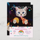Taco, Katze und Pizza Einladung (Vorne/Hinten)