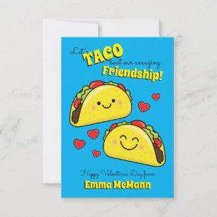 Taco Kids Classroom Valentine Freundschaftskarten Dankeskarte