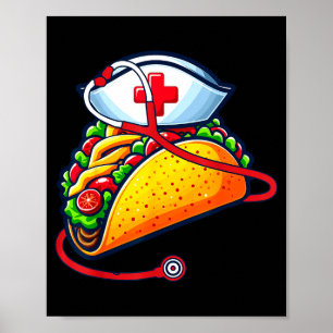 Taco-Krankenschwester Stethoskop Cinco de Mayo Kra Poster