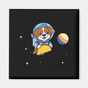Taco-Liebhaber-Hund-Astronaut feiert Cinco de Mayo Magnet