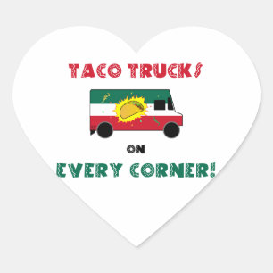 Taco LKW an jeder Ecke Herz-Aufkleber