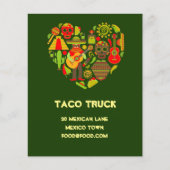Taco LKW mexikanisches Restaurant Flyer (Vorne)