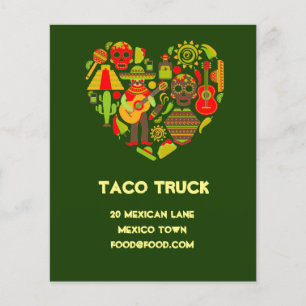 Taco LKW mexikanisches Restaurant Flyer